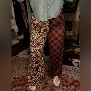 Leopard and Checkered Women's Pants